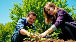 Celebrități plantând copaci pentru mediu.
